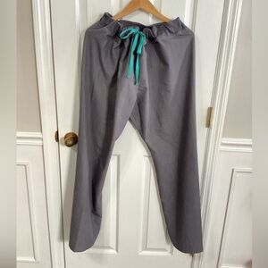 Figs Womens Livingston Basic Scrub Pants Size XL Tall Gray Nurse Medical